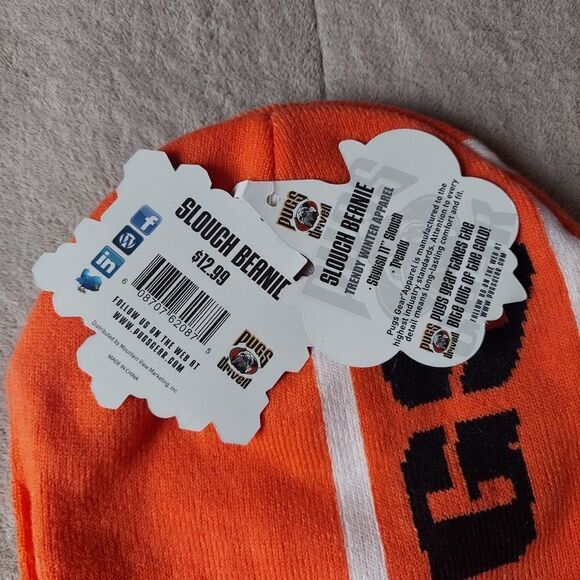 NWT PUGS Slouch Beanie Winter Hat - Picture 3 of 4
